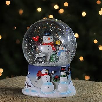 Amazon.com: Snowman Family Musical Christmas Snow Globe - 7